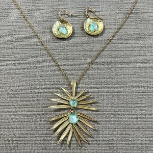 Spartina Gold and Aquamarine Jewelry Set